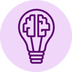 Purple light bulb icon.